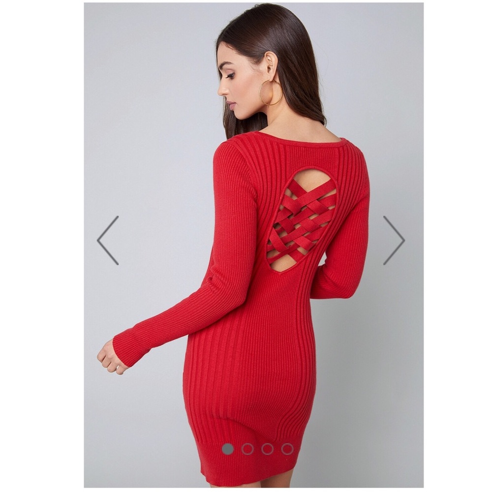 NWT Red Keyhole Sweater Dress